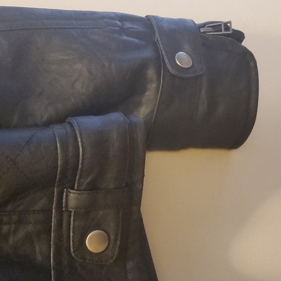 Moto Women's Size Medium Faux Leather Jack BB Dakota jacket black Motorcycle - Picture 9 of 16